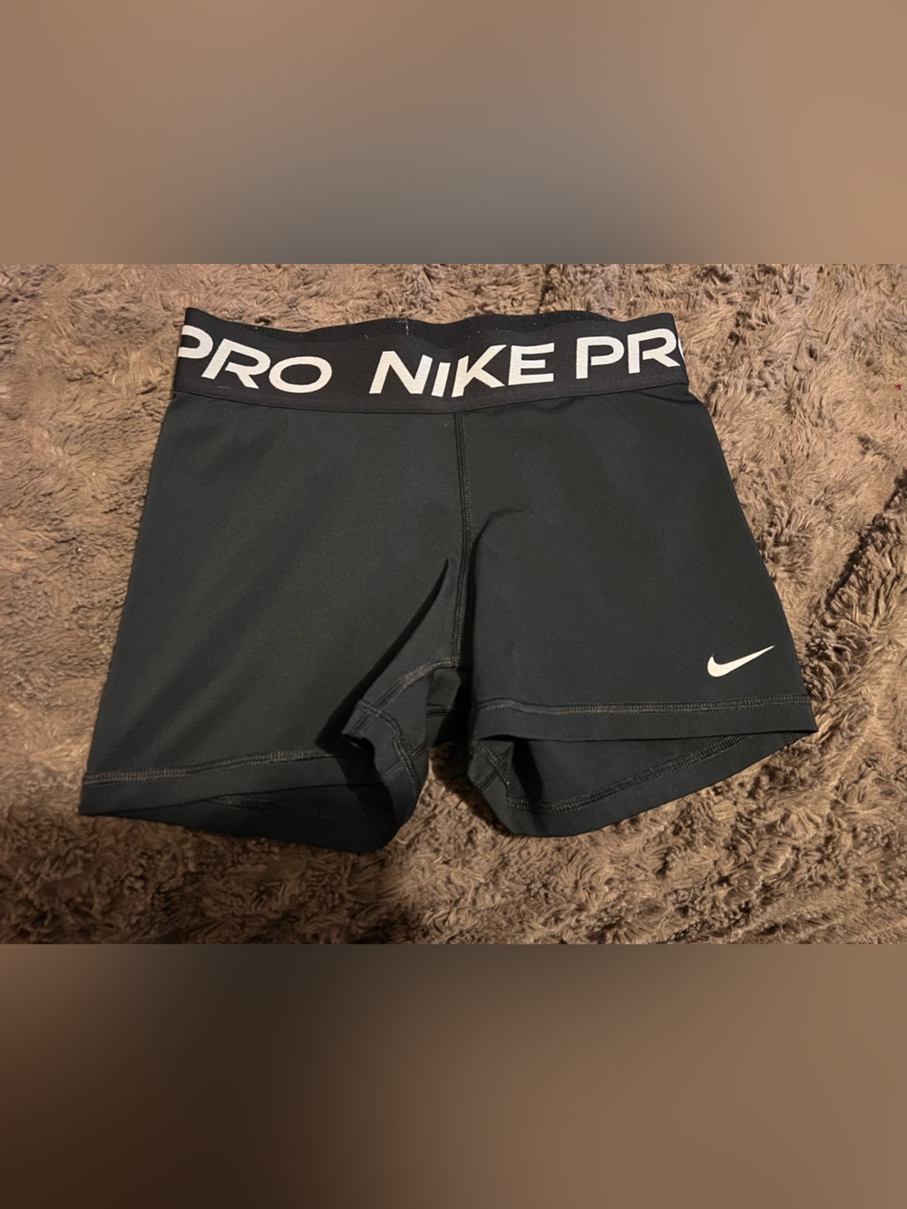 Nike Black Dri-FIT Athletic Shorts with White Swoosh